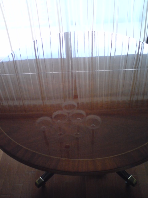 テーブル塗り替え,鏡面塗装